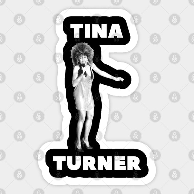 Retro Musician Tina Turnar - classic rock forever in our hearts Sticker by DesginsDone